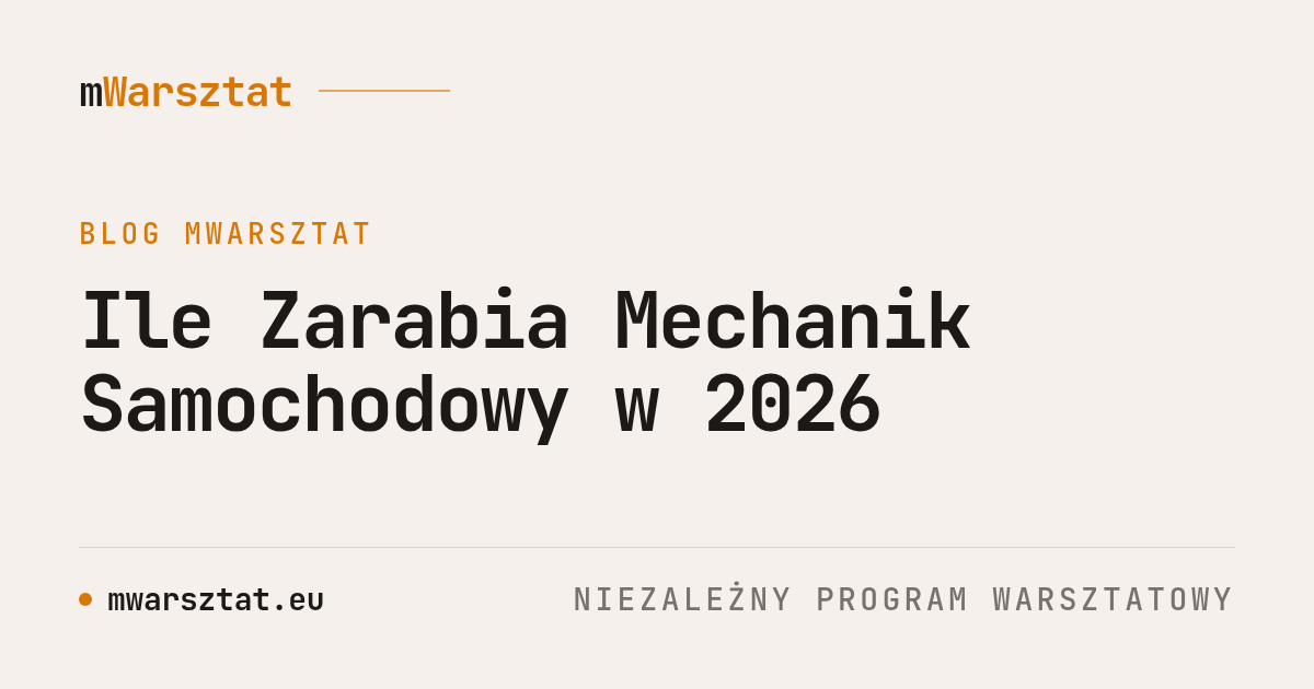 Ile Zarabia Mechanik Samochodowy w 2026