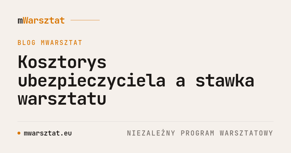 Kosztorys ubezpieczyciela a stawka warsztatu